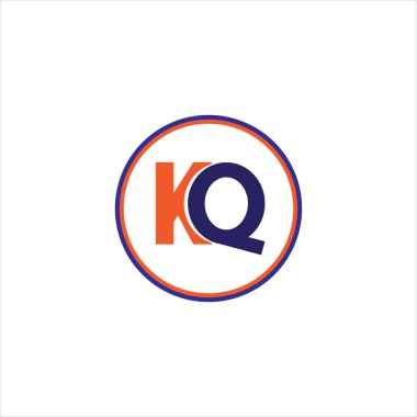 K Q harfi logo simgesi tasarımı