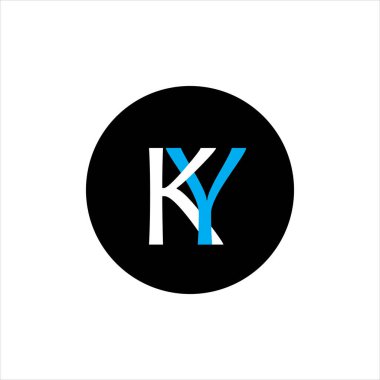 K Y harfi logo simgesi tasarımı