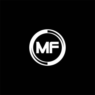 M F harfi logo amblemi tasarımı