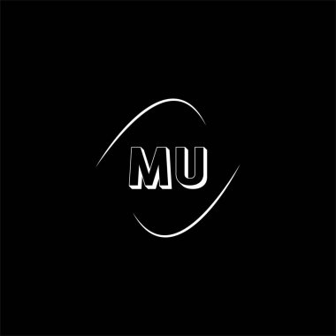 M U harfi logo monogram tasarımı