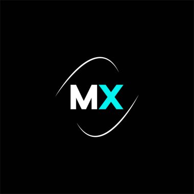 M X harfi logo monogram tasarımı