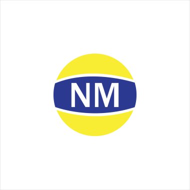 N M harfi logosu soyut tasarım