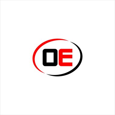 O E ortak harf logosu soyut tasarımı