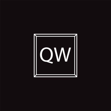 Q W harfi logosu soyut tasarımı