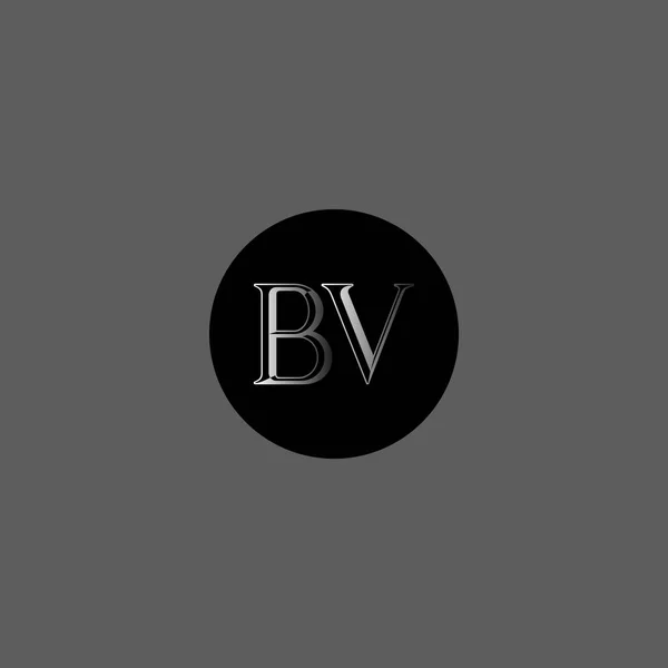 Bv联合字母标识单色设计 — 图库矢量图片