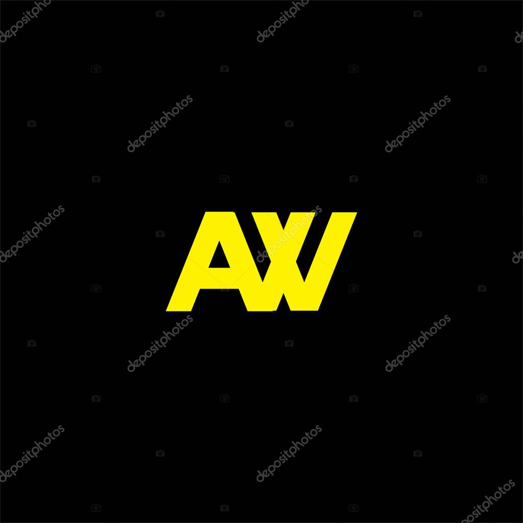 A W joint letter logo monogram design