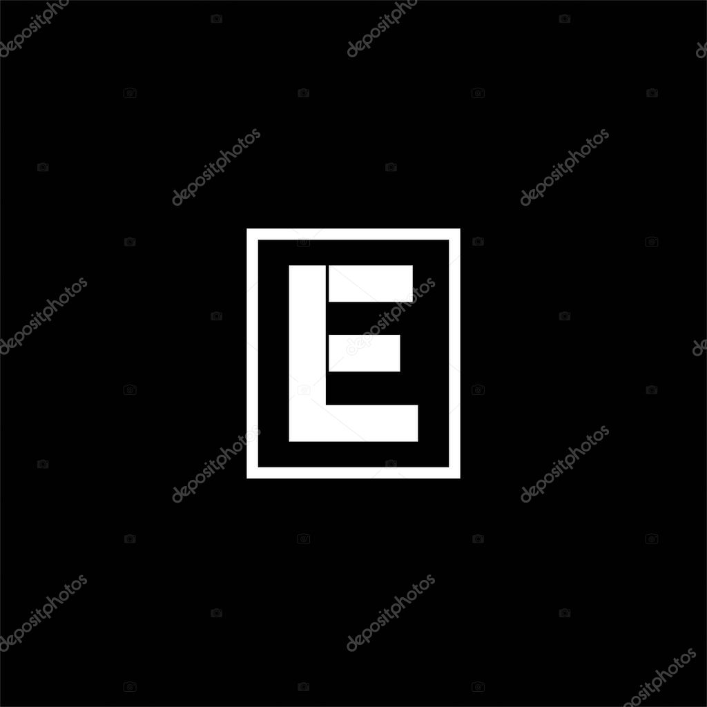 E L joint letter logo monochrome design