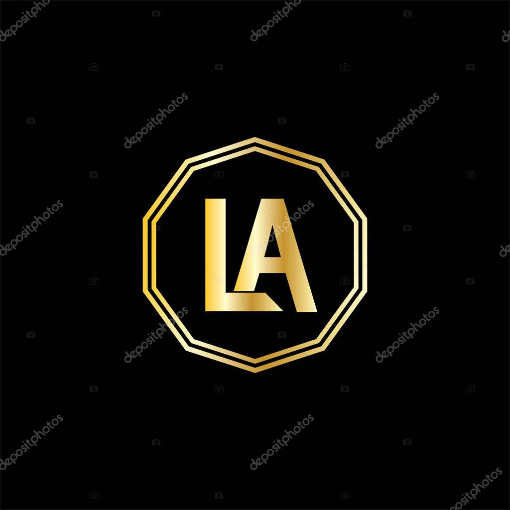 L A letter logo abstract design