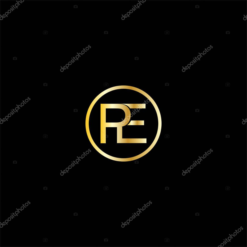 P E letter logo element design