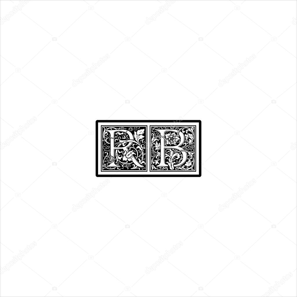 R B letter logo monogram design