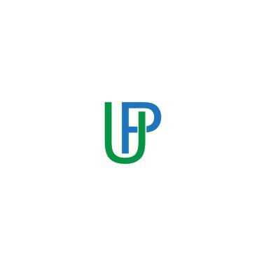 U P harfi logo amblemi tasarımı