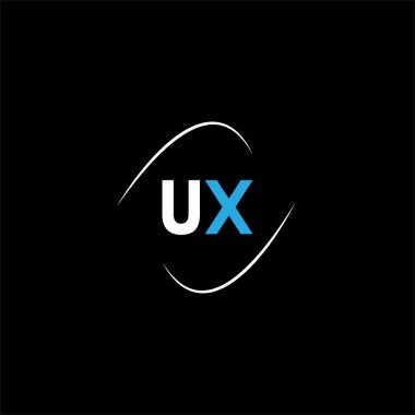 U X harfi logo amblemi tasarımı