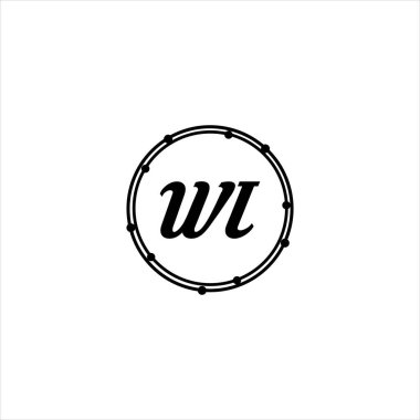 W I harfi logo soyut tasarımı