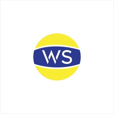W S harfi logosu soyut tasarım