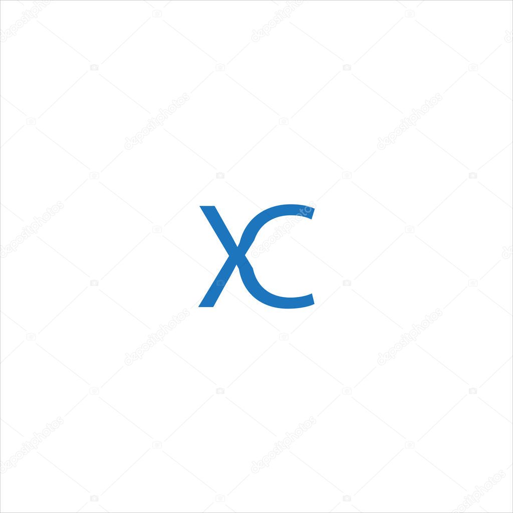 X C joint letter logo creative design