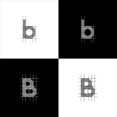 b harfi logo yaratıcı tasarım