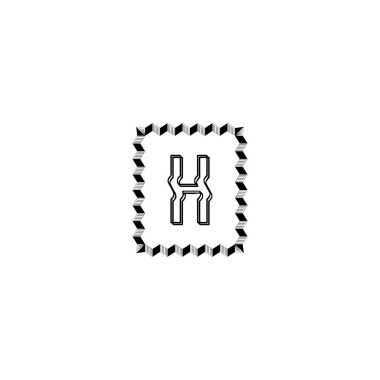 h harfli monogram tasarımı