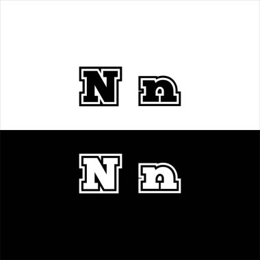 N harfi logo monokrom tasarımı