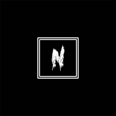 N harfi logo monokrom tasarımı