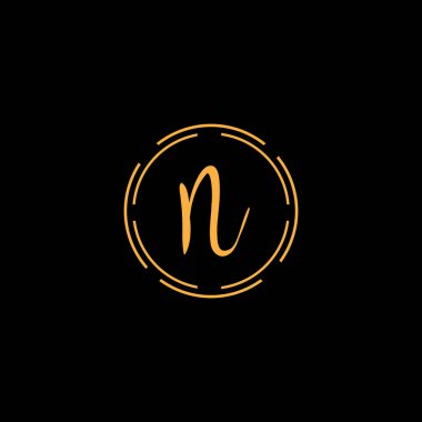 N harfi logo monokrom tasarımı