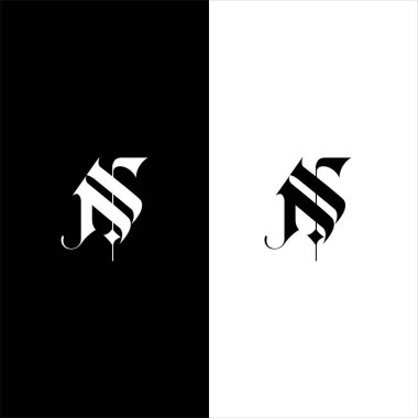 N harfi logo monokrom tasarımı