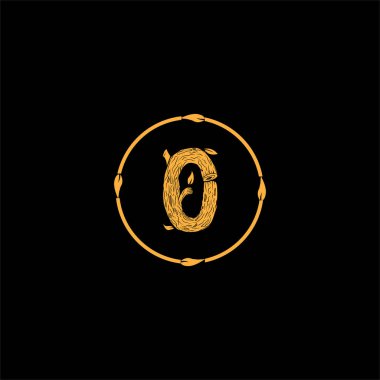O harfi logo soyut tasarımı
