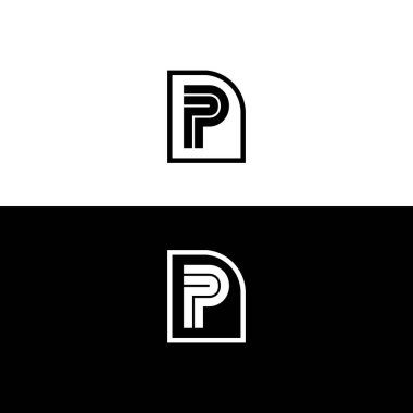 P harfi logo monogram tasarımı