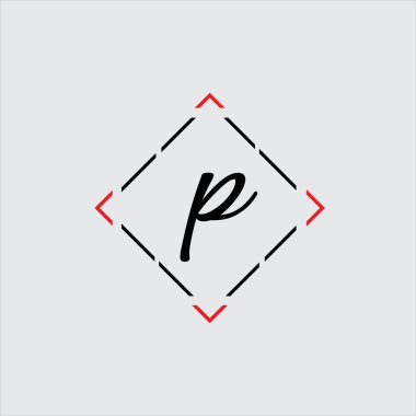 P harfi logo monogram tasarımı