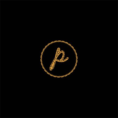 P harfi logo monogram tasarımı