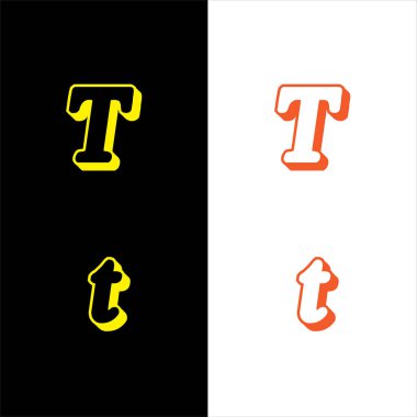 T harfi logosu yaratıcı tasarım