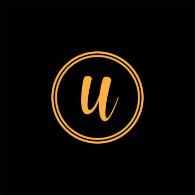 u letter logo vintage tasarımı