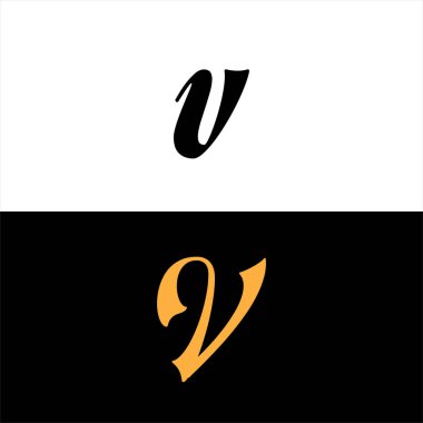 V harfi logo monogram tasarımı