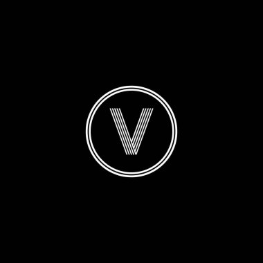 V harfi logo monogram tasarımı