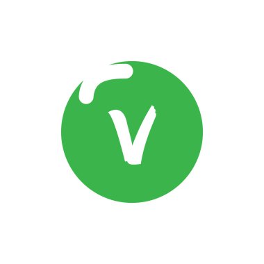 V harfi logo monogram tasarımı