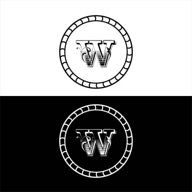 W harfi logo monogram tasarımı
