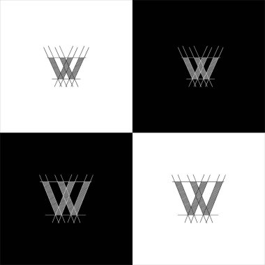 W harfi logo monogram tasarımı