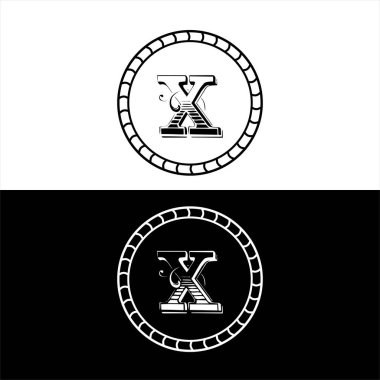 X harfli amblem tasarımı