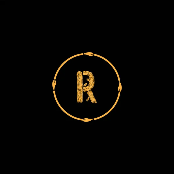 R文字ロゴ抽象デザイン — ストックベクタ