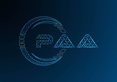 PAA düşük poli harfli logo vektör tasarımı. PAA düşük polyester logo tasarımı. Düşük polyester logo.