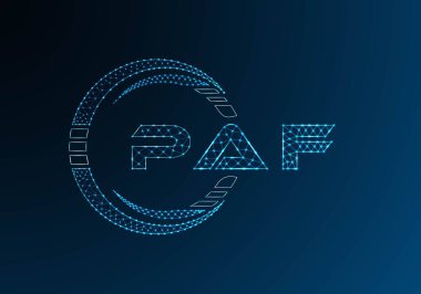 PAF düşük poli harfli logo vektör tasarımı. PAF düşük poli logo tasarımı. Düşük polyester logo.