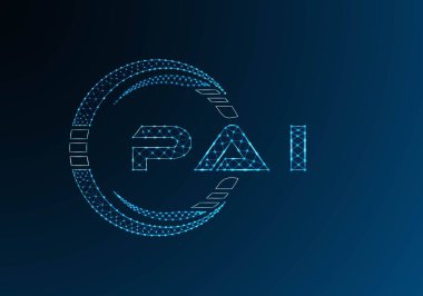 PAI düşük poli harfli logo vektör tasarımı. PAI düşük polyester logo tasarımı. Düşük polyester logo.