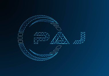 PAJ düşük poli harfli logo vektör tasarımı. PAJ düşük polyester logo tasarımı. Düşük polyester logo.