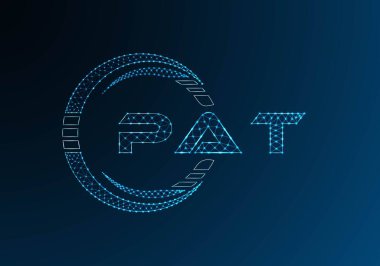 PAT düşük poli harfli logo vektör tasarımı. PAT düşük polyester logo tasarımı. Düşük polyester logo.