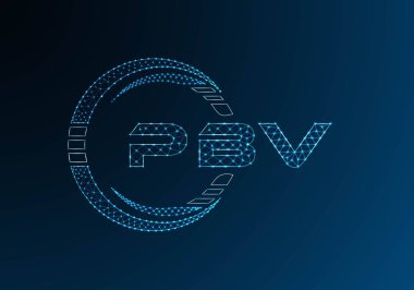 PBV düşük poli harfli logo vektör tasarımı. PBV düşük polyester logo tasarımı. Düşük polyester logo.