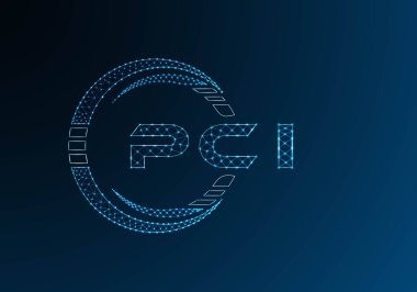 PCI düşük poli harfli logo vektör tasarımı. PCI düşük polyester logo tasarımı. Düşük polyester logo.