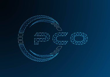 PCO düşük poli harfli logo vektör tasarımı. PCO düşük polyester logo tasarımı. Düşük polyester logo.