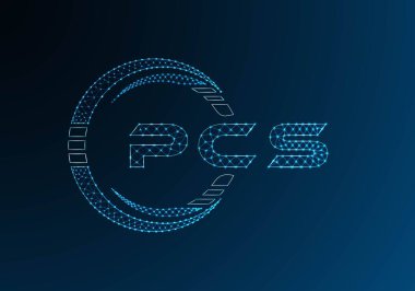 PCS düşük poli harfli logo vektör tasarımı. PCS düşük poli logo tasarımı. Düşük polyester logo.