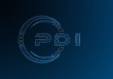 PDI düşük poli harfli logo vektör tasarımı. PDI düşük poli logosu tasarımı. Düşük polyester logo.