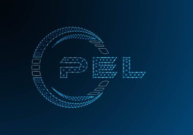 PEL düşük poli harfli logo vektör tasarımı. PEL düşük poli logo tasarımı. Düşük polyester logo.