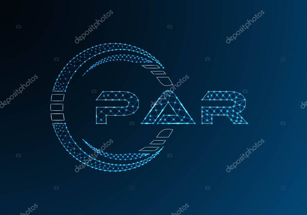 PAR low poly letter logo vector design. PAR lower poly logo design. Low poly logo.